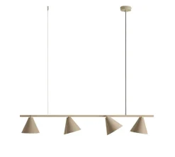 Hängelampe Beige Metall 4-flammig L:120 cm flexibel