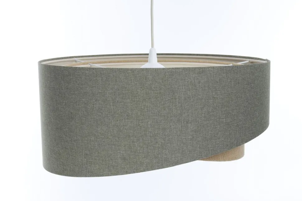 Hängelampe Boho Grün Beige E27 rund Ø 45 cm Stoff Modern