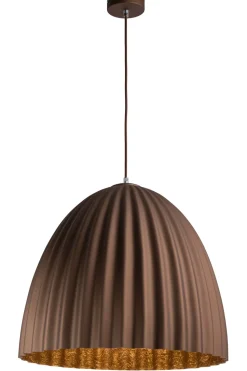 Hängelampe Braun Metall Loft E27 Ø50 cm rund dekorativ