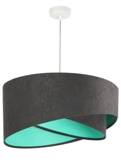 Hängelampe Dunkelgrau Mint rund Ø50cm Esstisch