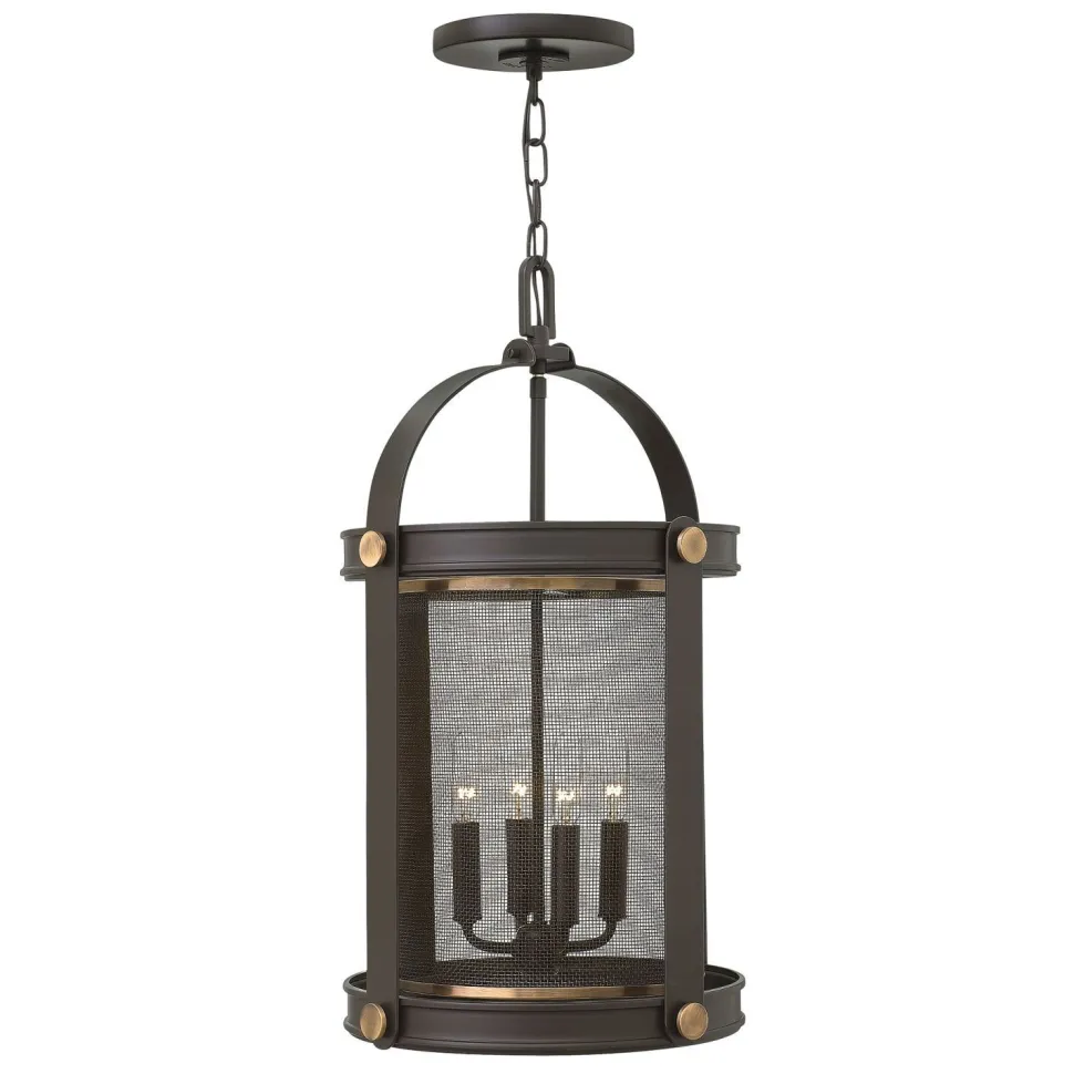 Hängelampe E14 in Bronze antik Ø36cm Metall Vintage