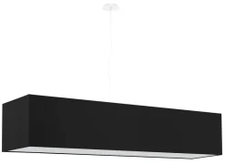 Hängelampe eckig Stoff Glas Schwarz verstellbar 5x E27