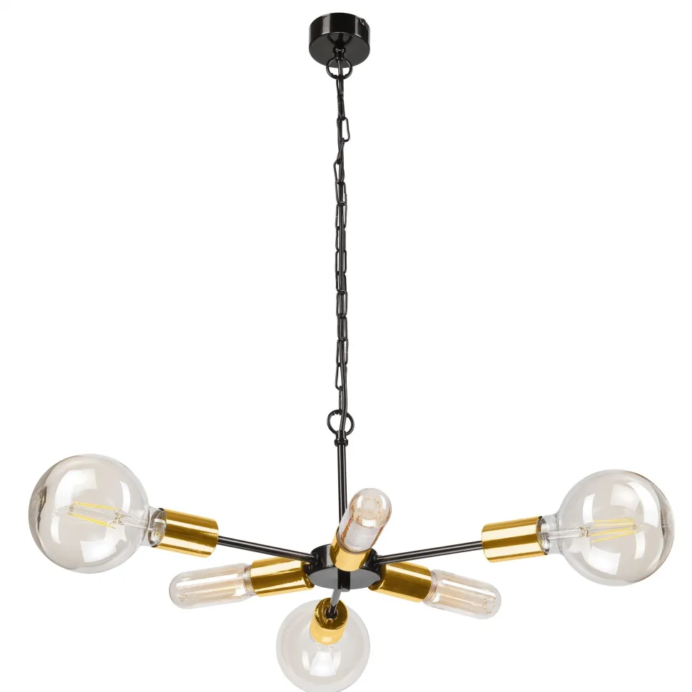 Hängelampe Esstisch Metall in Schwarz Gold Retro