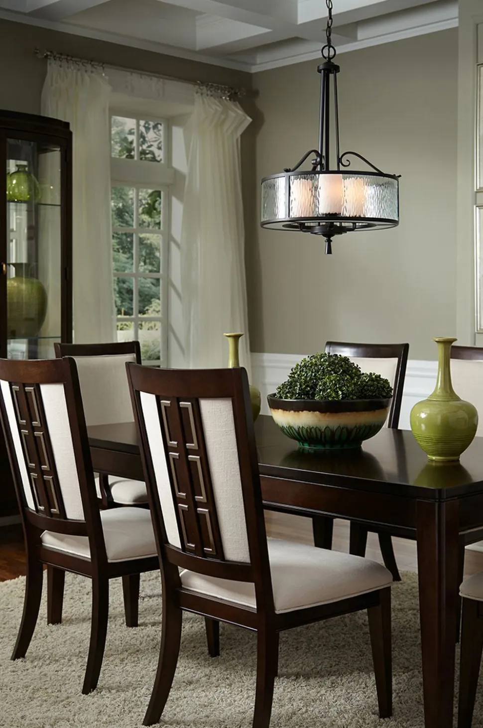 Hängelampe Esszimmer Glas Metall Vintage Landhaus