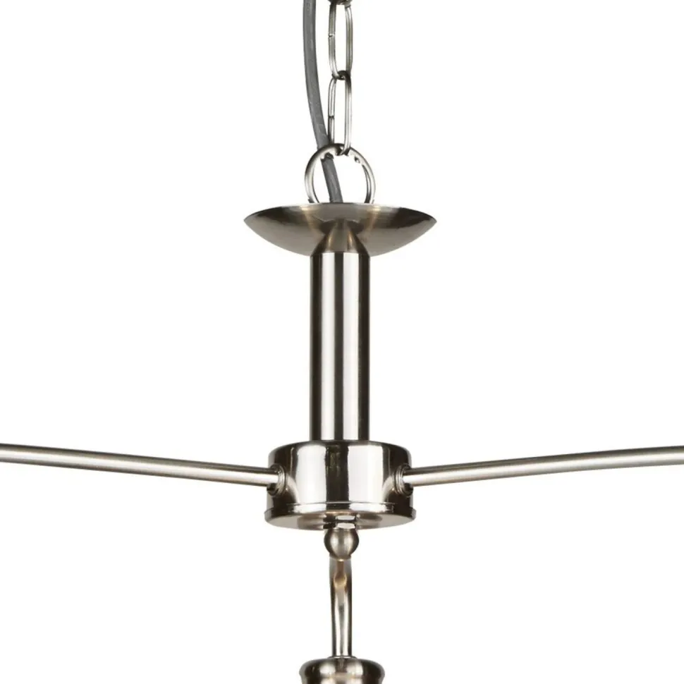 Hängelampe 3-flammig E27 Glas Metall Jugendstil in Silber