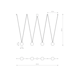 Hängelampe 4-flammig G9 Schwarz Weiß verstellbar Kugelschirm