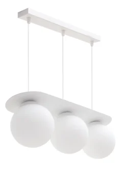 Hängelampe 3-flammig Glaskugeln Weiß 50 cm E27 blendarm