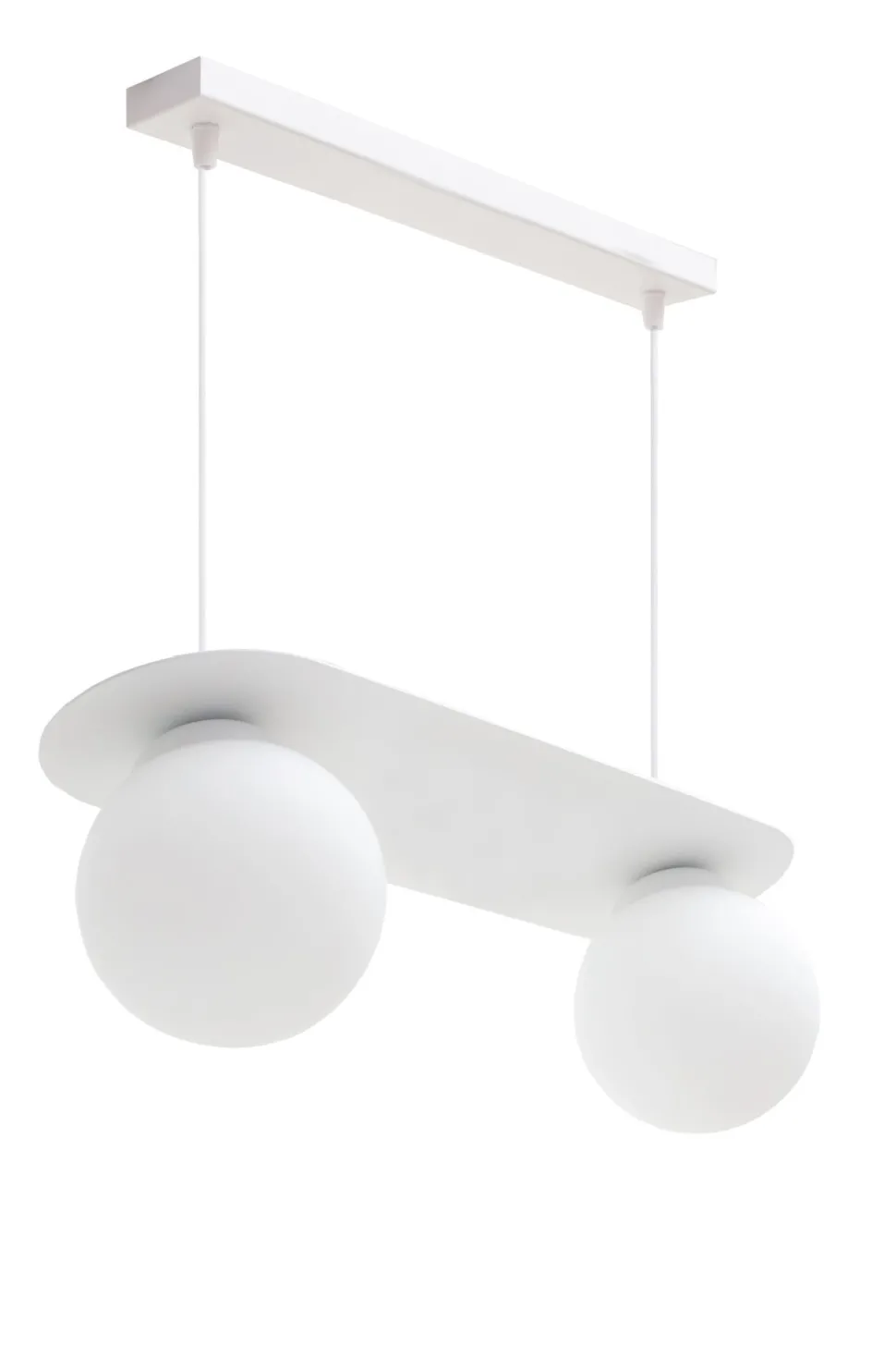 Hängelampe 2-flammig Glaskugeln Weiß 50 cm E27 blendarm