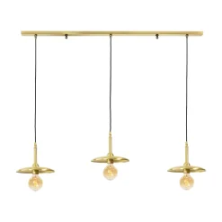 Hängelampe 3-flammig in Bronze hell E27 Messing massiv