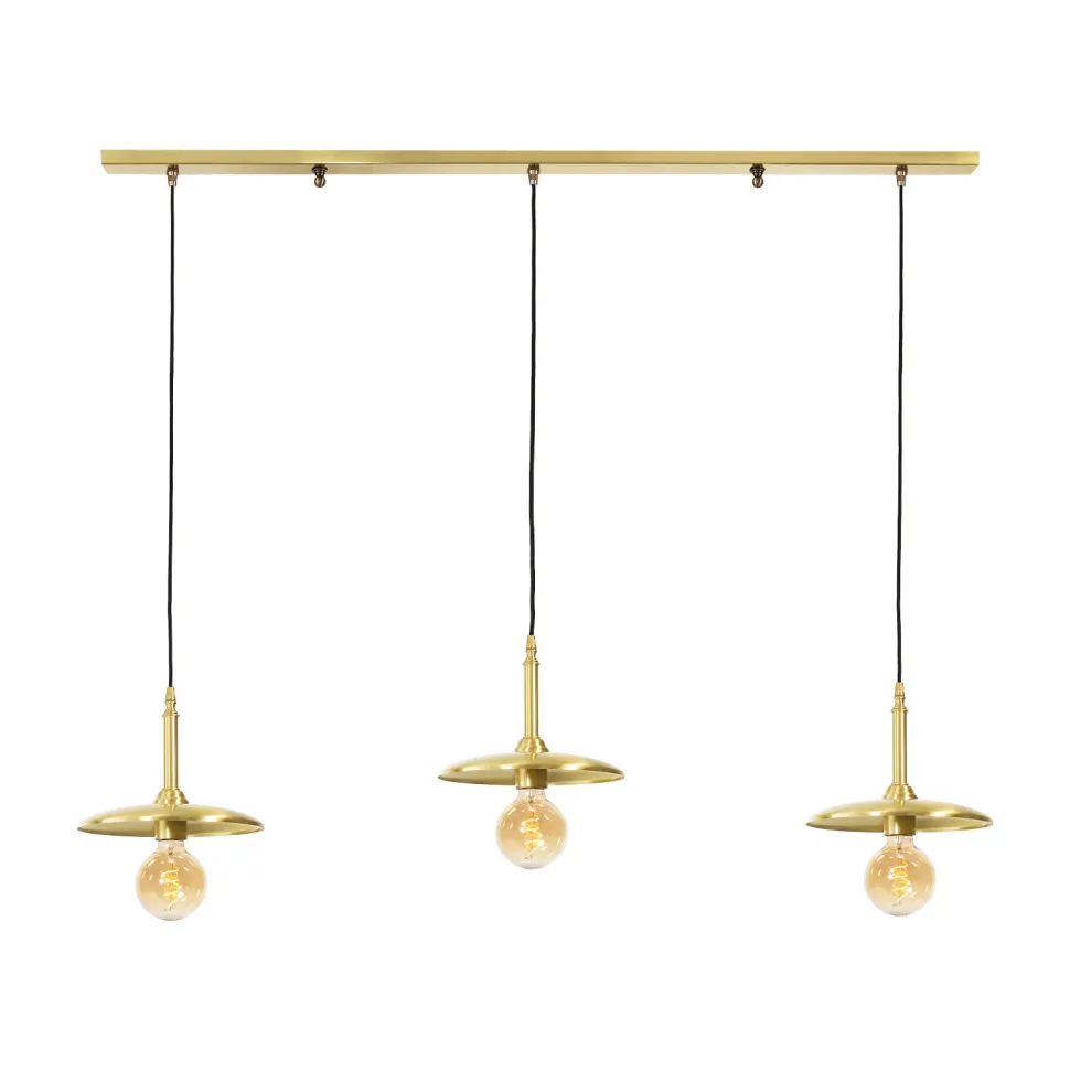 Hängelampe 3-flammig in Bronze hell E27 Messing massiv