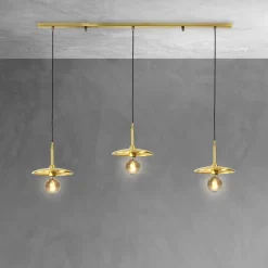 Hängelampe 3-flammig in Bronze hell E27 Messing massiv