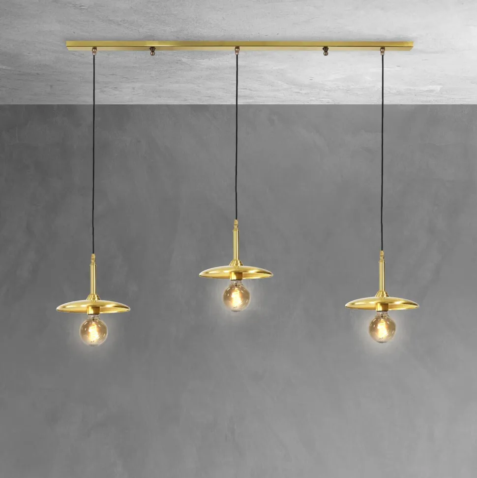 Hängelampe 3-flammig in Bronze hell E27 Messing massiv