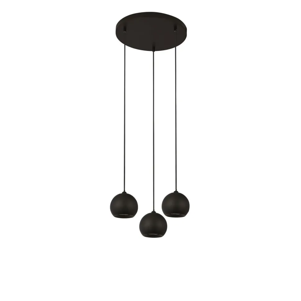 Hängelampe 3-flammig Schwarz GU10 Ø 39 cm Metall