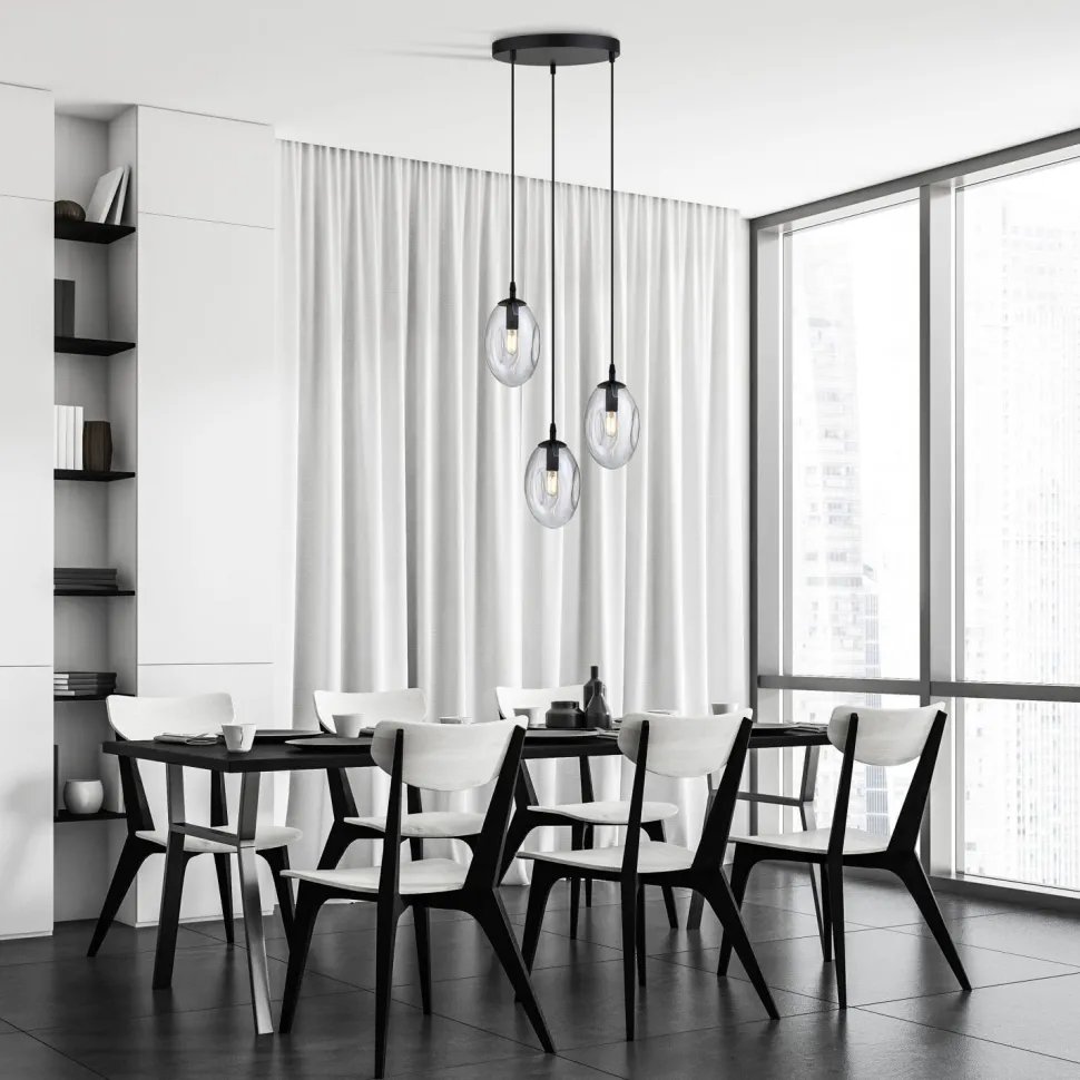 Hängelampe 3-flammig verstellbar Glas E14 Esstisch