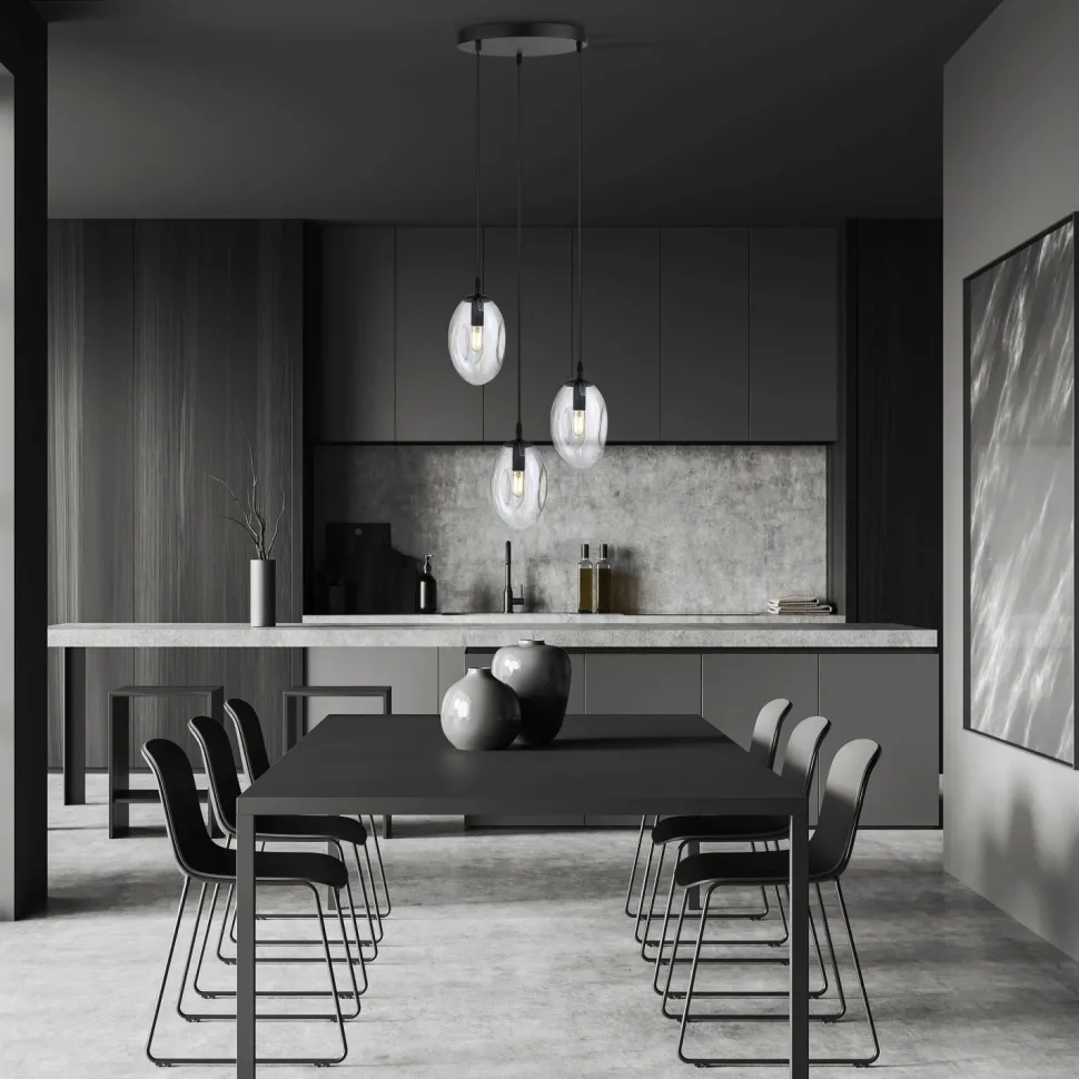 Hängelampe 3-flammig verstellbar Glas E14 Esstisch