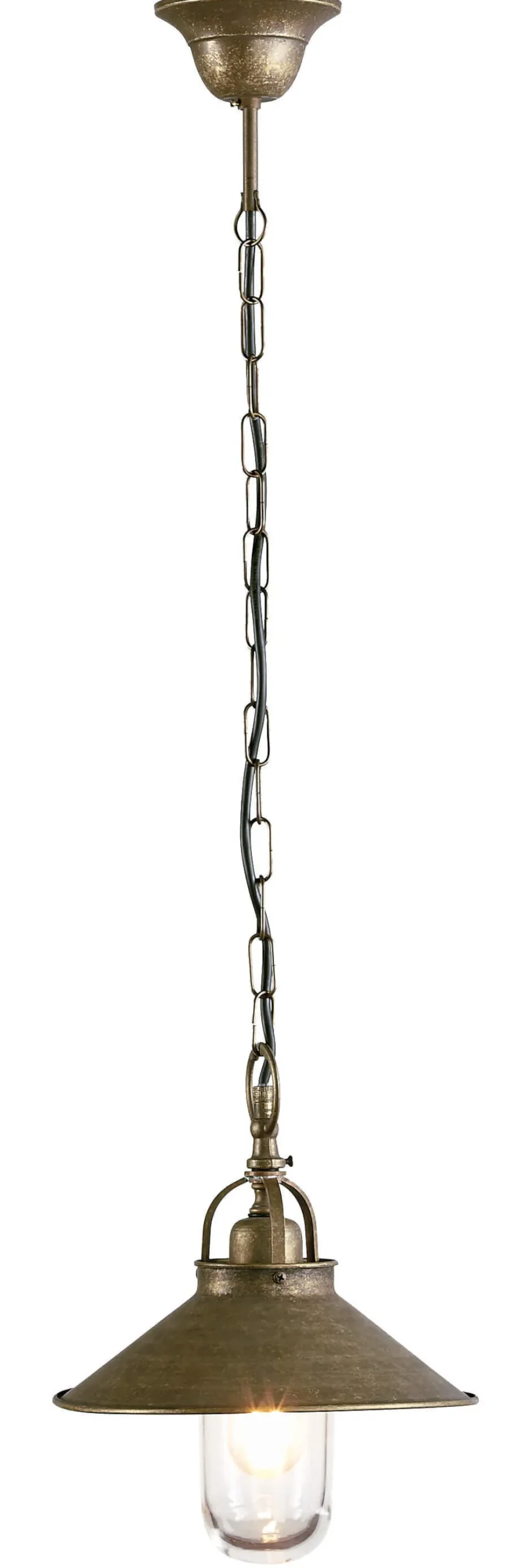 Hängelampe für Außen aus Messing in Bronze Antik