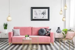 Hängelampe Glas Ø 30 cm E27 in Messing Weiß geätzt rund