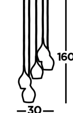 Hängelampe Glas Ø 30 cm H: max. 1,6 m 5-flammig E14 Bunt