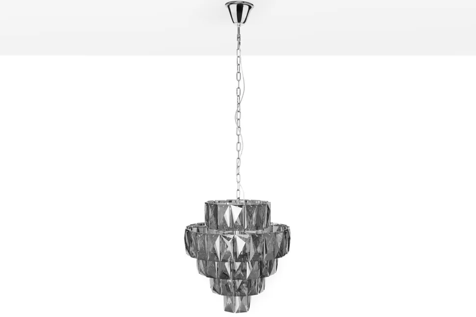 Hängelampe Glas Grau Ø50 cm 6-flammig E14 stylisch