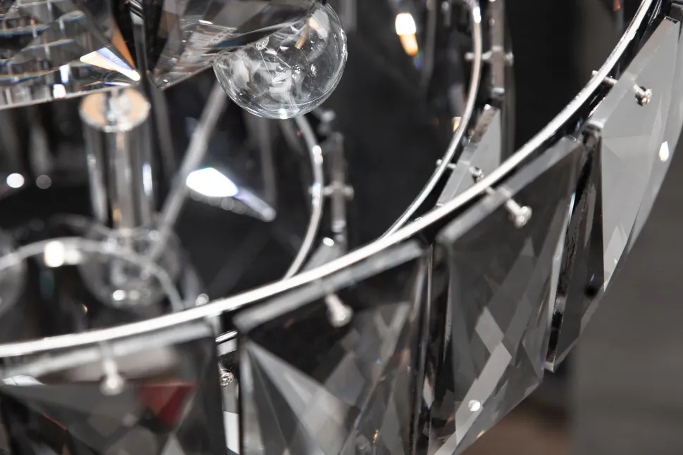 Hängelampe Glas Grau Ø50 cm 6-flammig E14 stylisch