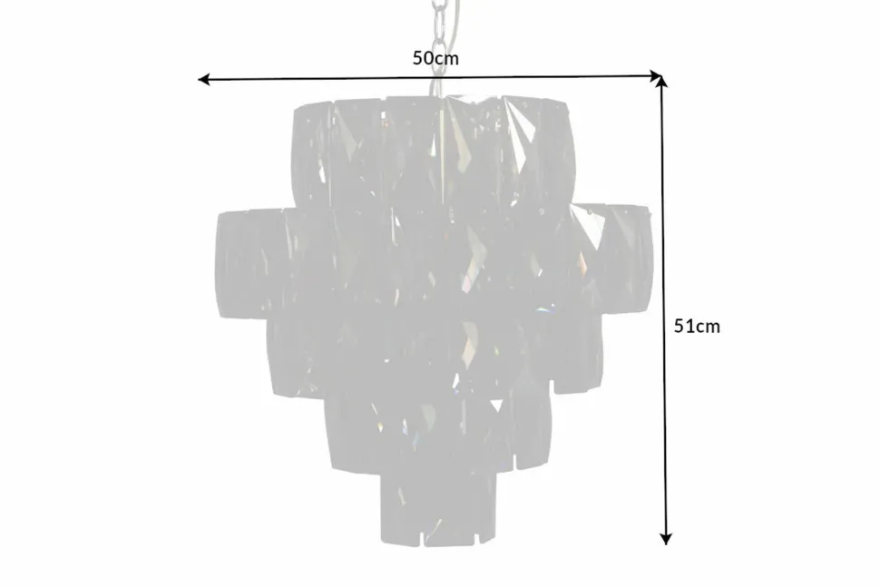 Hängelampe Glas Grau Ø50 cm 6-flammig E14 stylisch