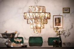 Hängelampe Glas Grau Ø50 cm 6-flammig E14 stylisch