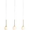 Hängelampe Glas Kugeln Metall E14 in Messing Weiß