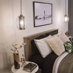 Hängelampe Glas Metall Ø 21,6 cm H: max. 307,9 cm rund