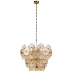 Hängelampe Glas Metall Ø 64 cm 9x G9 Modern kunstvoll