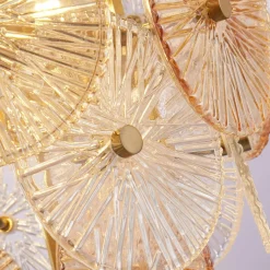 Hängelampe Glas Metall Ø 64 cm 9x G9 Modern kunstvoll