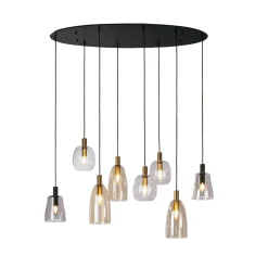 Hängelampe Glas Metall B: 120 cm groß H: max. 1,4 m