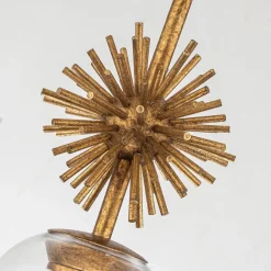 Hängelampe Glas Metall B: 18,4 cm E14 verstellbar Gold Antik