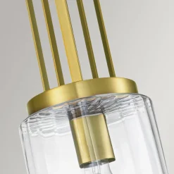 Hängelampe Glas Metall E27 17,8 cm breit Art Déco