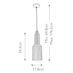 Hängelampe Glas Metall E27 17,8 cm breit Art Déco
