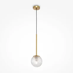 Hängelampe Glas Metall E27 Ø 15 cm rund H: max. 150 cm