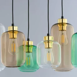 Hängelampe Glas Metall 6-flammig E27 Esszimmer