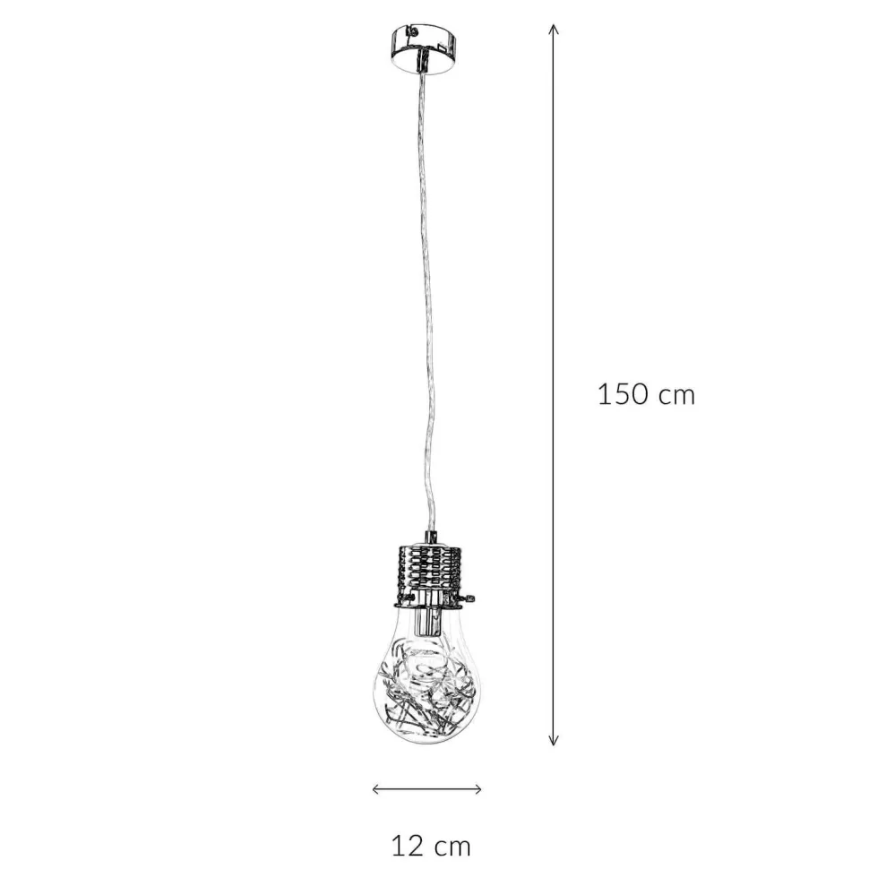Hängelampe Glas Metall Glühbirnen-Design dekorativ E14
