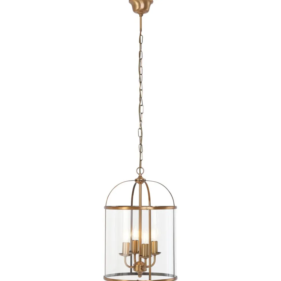 Hängelampe Glas Metall in Bronze B:31 cm E14 stilvoll