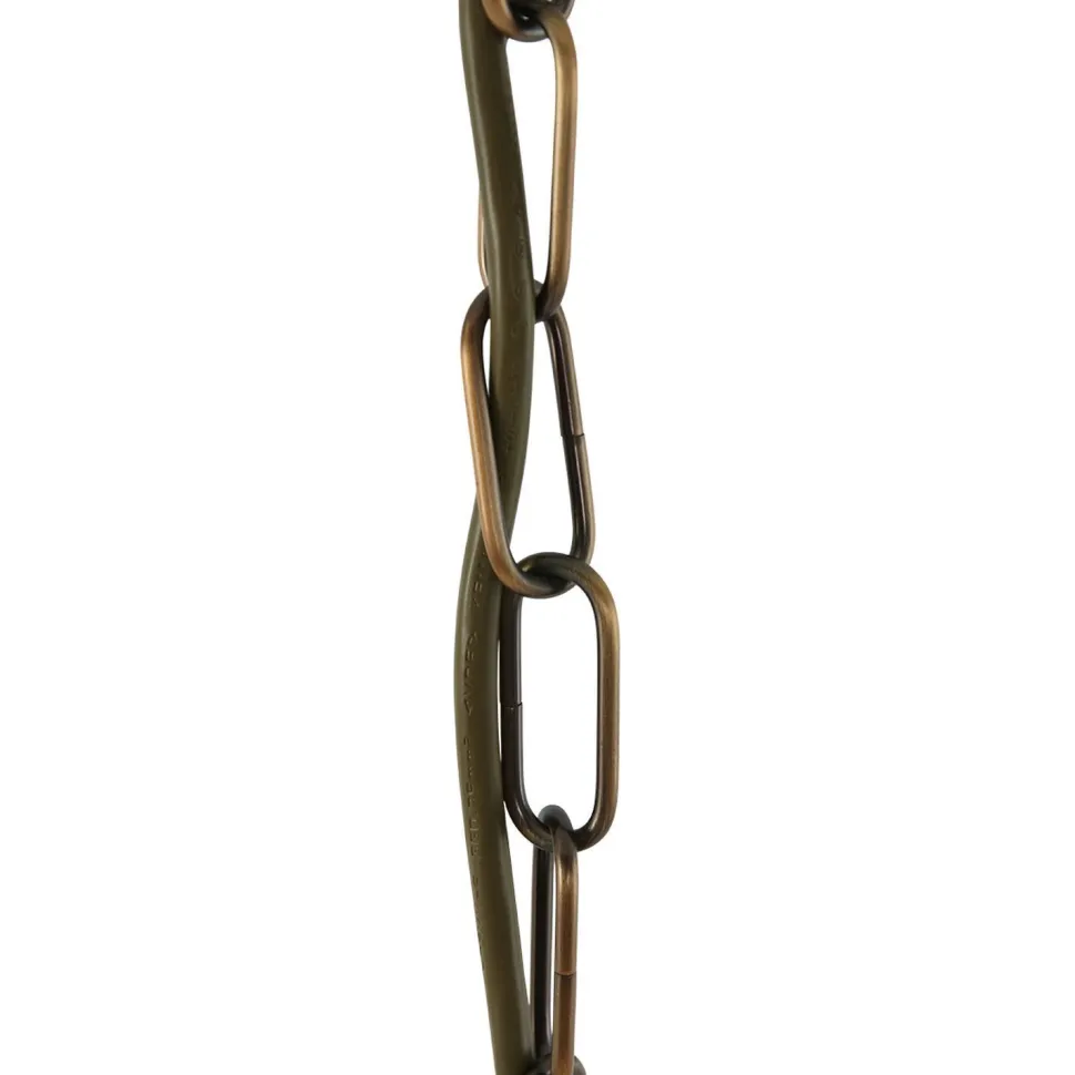 Hängelampe Glas Metall in Bronze B:31 cm E14 stilvoll