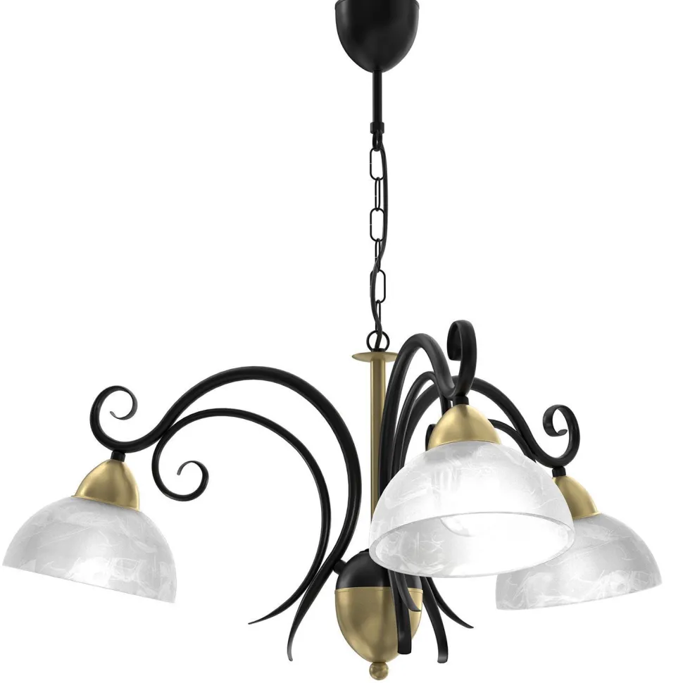 Hängelampe Glas Metall Landhaus B:74 cm E27 blendarm