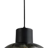 Hängelampe Glas Metall Rauch Schwarz E27 Ø28cm