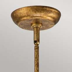 Hängelampe Gold B: 30,5 cm H: max. 127 cm Metall Kristall