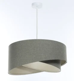 Hängelampe Grau E27 rund Ø 60 cm Stoff Modern verstellbar