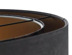 Hängelampe Grau Gold E27 Stoffschirm Ø 50 cm Modern KARIM