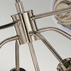 Hängelampe Grau Nickel 9x E14 Metall Glas LILINIA