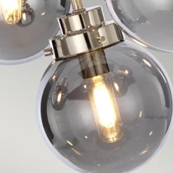 Hängelampe Grau Nickel 9x E14 Metall Glas LILINIA