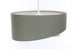 Hängelampe Grün Creme E27 rund Ø 45 cm Stoff Modern