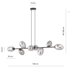 Hängelampe groß 140 cm lang höhenverstellbar E14