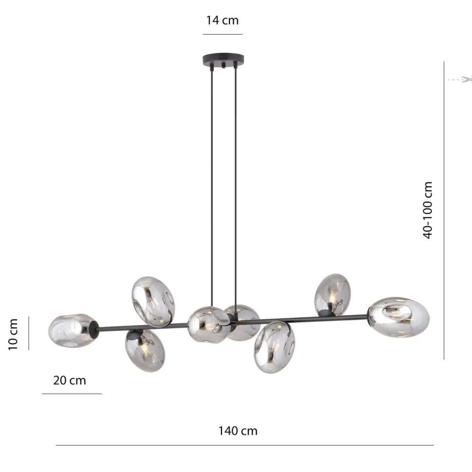Hängelampe groß 140 cm lang höhenverstellbar E14
