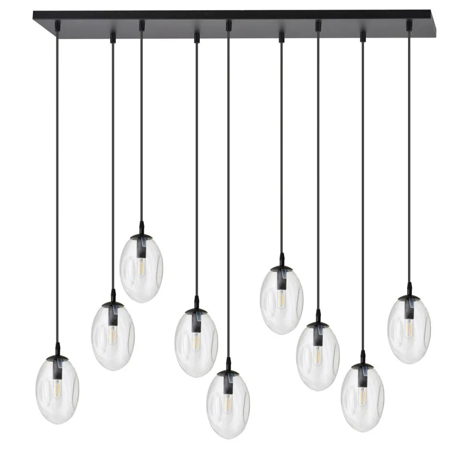 Hängelampe groß 100 cm 9x E14 Glas höhenverstellbar